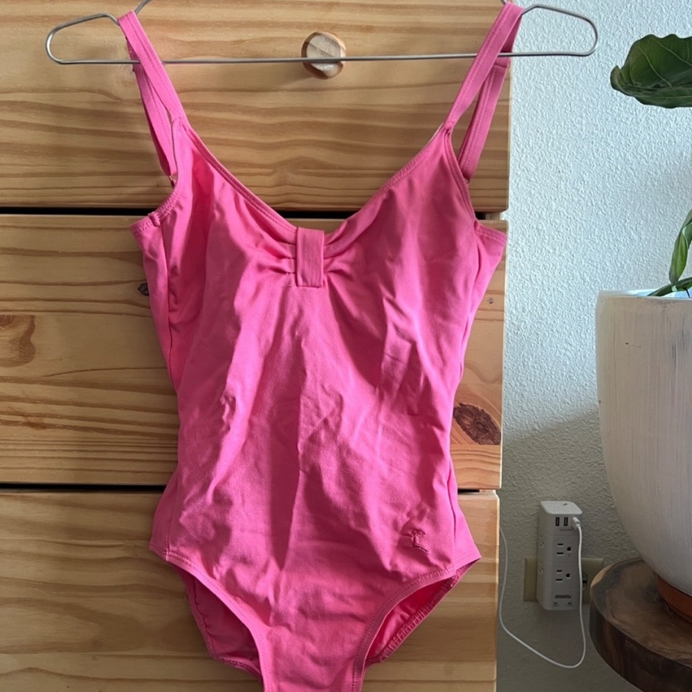 Danskin pink wide strap camisole leotard
